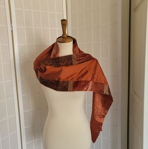 Vintage Italian Designer Ethno Velvet Satin Scarf